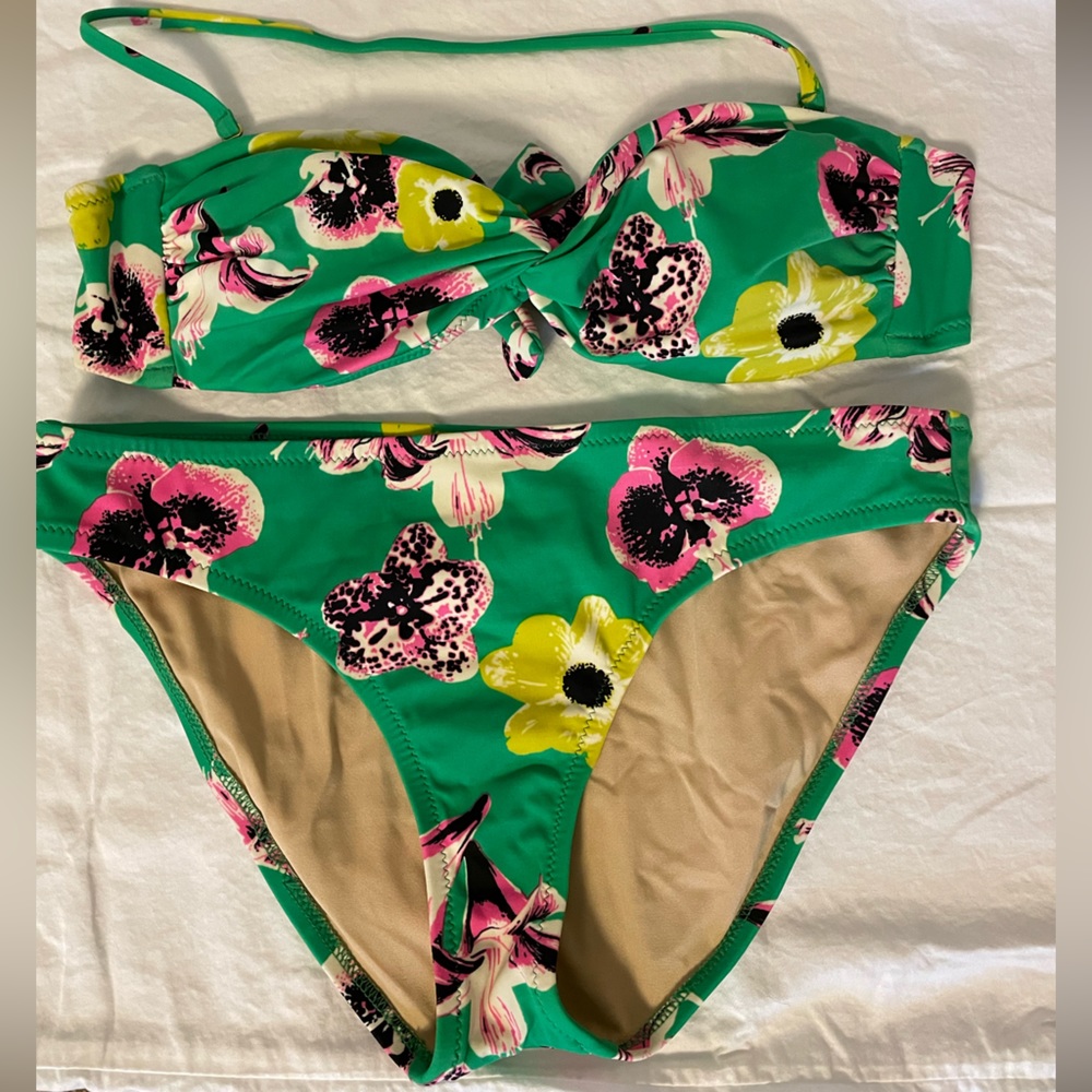 JCrew twisted bandeau swim suit